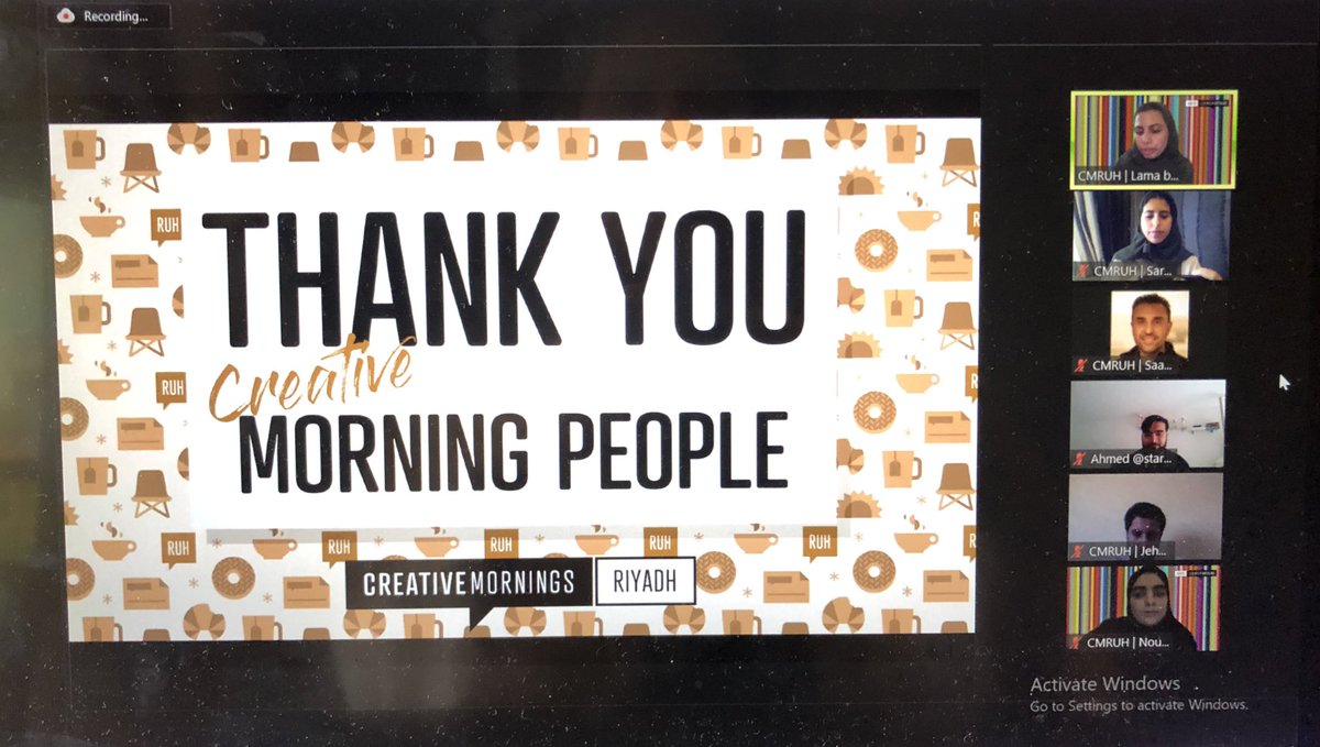 Riyadh_CM's tweet photo. Thank you to @alkouatli and all those who joined us this morning. We're so grateful for our community. Stay tuned for the full recording from this event soon! Until next month!
#CMInsecure #CMRUH #Creativemornings https://t.co/pA5RlU1dxh
