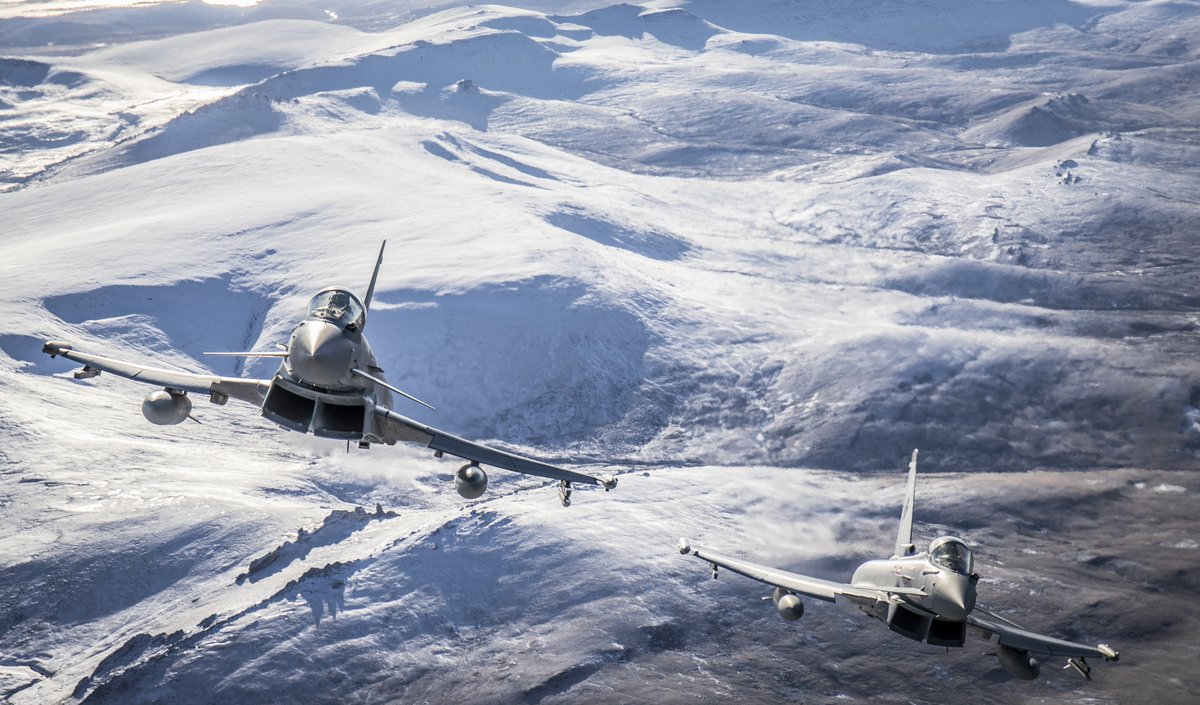 Falkland Islands Quick Reaction Alert - our pilots and technicians maintain four Typhoons on 1435 Flight. They are supported by an A330-200 Multi-Role Tanker Transport providing air to air refuelling, and an A400M Atlas to provide Maritime Patrol.  #SaluteOurForces 7/8