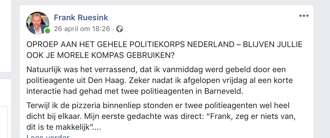 Mariska_de_Vis's tweet photo. @vis_mariska @Politieacademie @PolitieAssen @PolitieAdamOost @PolitieAAenHnze @PolitieAarschot @Politie_Adam @POL_Gelderland @POL_DenHaag @PolitieLE @PolitieUtrecht @POL_Overijssel @PolitieHageland #coronavragen over de demo van @viruswaanzin die niet door mag gaan 👇

Gaat de politie zijn #moreelkompas gebruiken zoals @frankruesink eerder beschreef op zijn fb tijdlijn?

https://t.co/nCmvkBGmfH https://t.co/UUQcjnFcfY