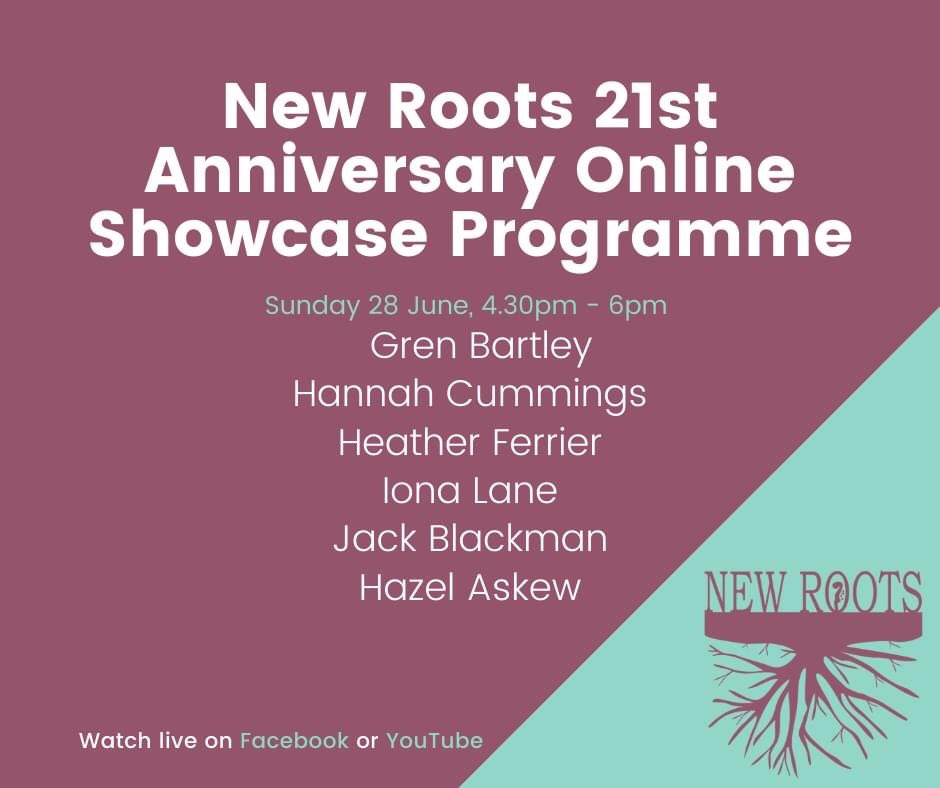 I have recorded a set for New Roots which will be streamed from their Facebook Page tomorrow at around 5pm! Tune into the online festival which starts at 2pm here facebook.com/NewRootsCompet…