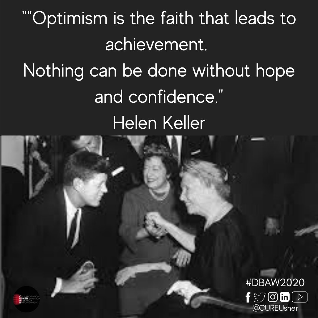 ''Optimism is the faith that leads to achievement. 
Nothing can be done without hope and confidence.'
Helen Keller

#HelenKellerDay #HelenKeller #DBAW20 #DBAW2020 #quote