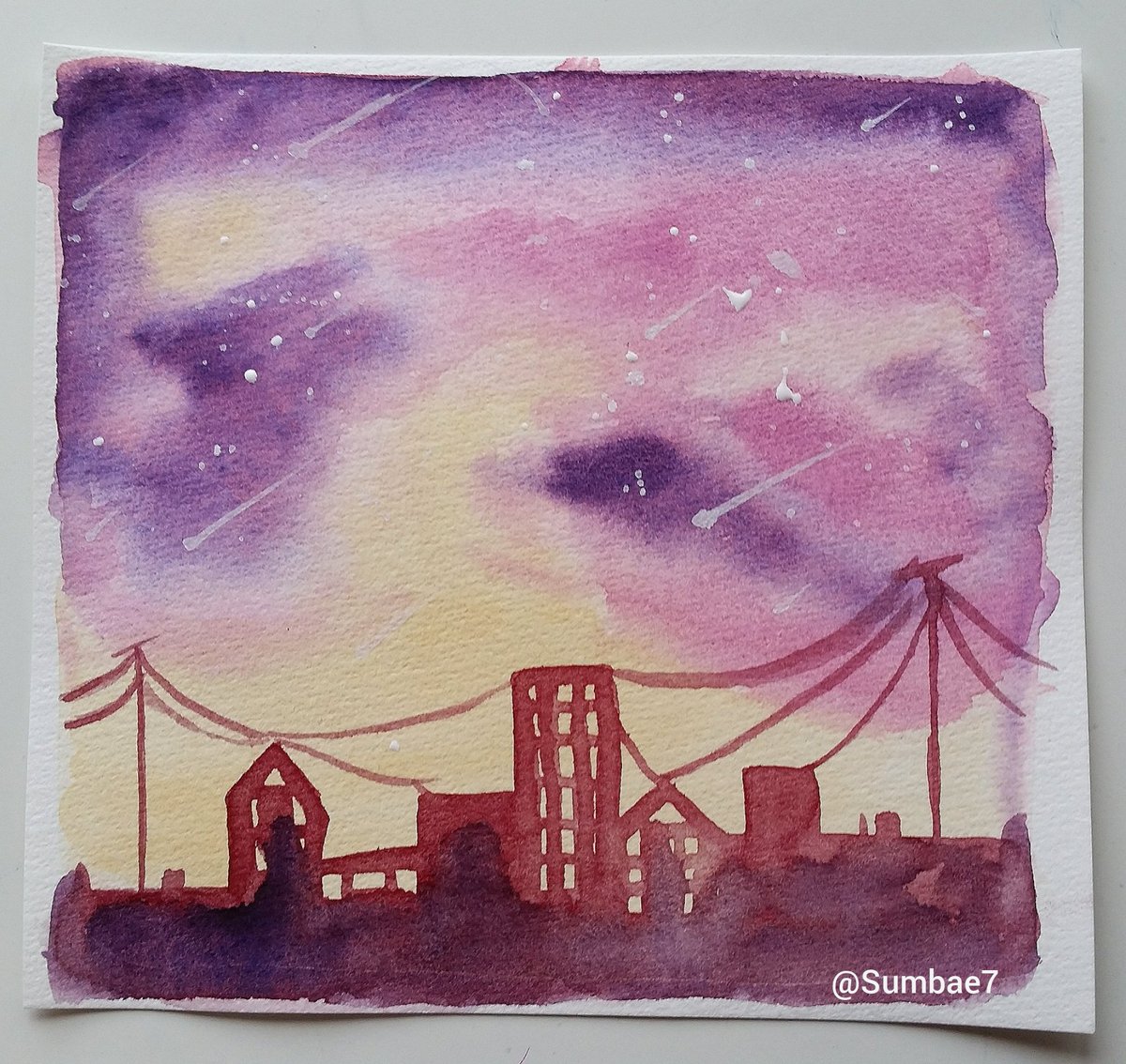 Sumbae7's tweet photo. Did some watercolour sketches with my new colours :3
#watercolour #altrosa #landscape #sketch https://t.co/6WV1tX3eb4