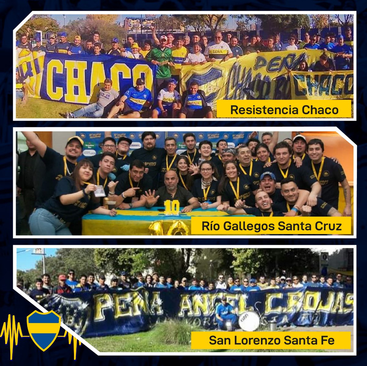 PatriaXeneize's tweet photo. En nuestro séptimo programa te contamos la vida azul y oro de Alta Gracia Córdoba,  Lamadrid Buenos Aires,  Resistencia Chaco , Río Gallegos Santa Cruz  y San Lorenzo Santa Fe. 💙💛💙 los esperamos por https://t.co/BnTuTSGcIH o ⬇️ la app📲📱 cadenaxeneizeradio en playstore. https://t.co/OKeEAt7hoS