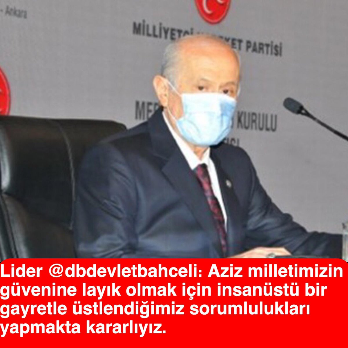 Lider <a href="/dbdevletbahceli/">Devlet Bahçeli</a>: Aziz milletimizin #güvenine layık olmak için #insanüstü bir gayretle #üstlendiğimiz sorumlulukları yapmakta #kararlıyız.