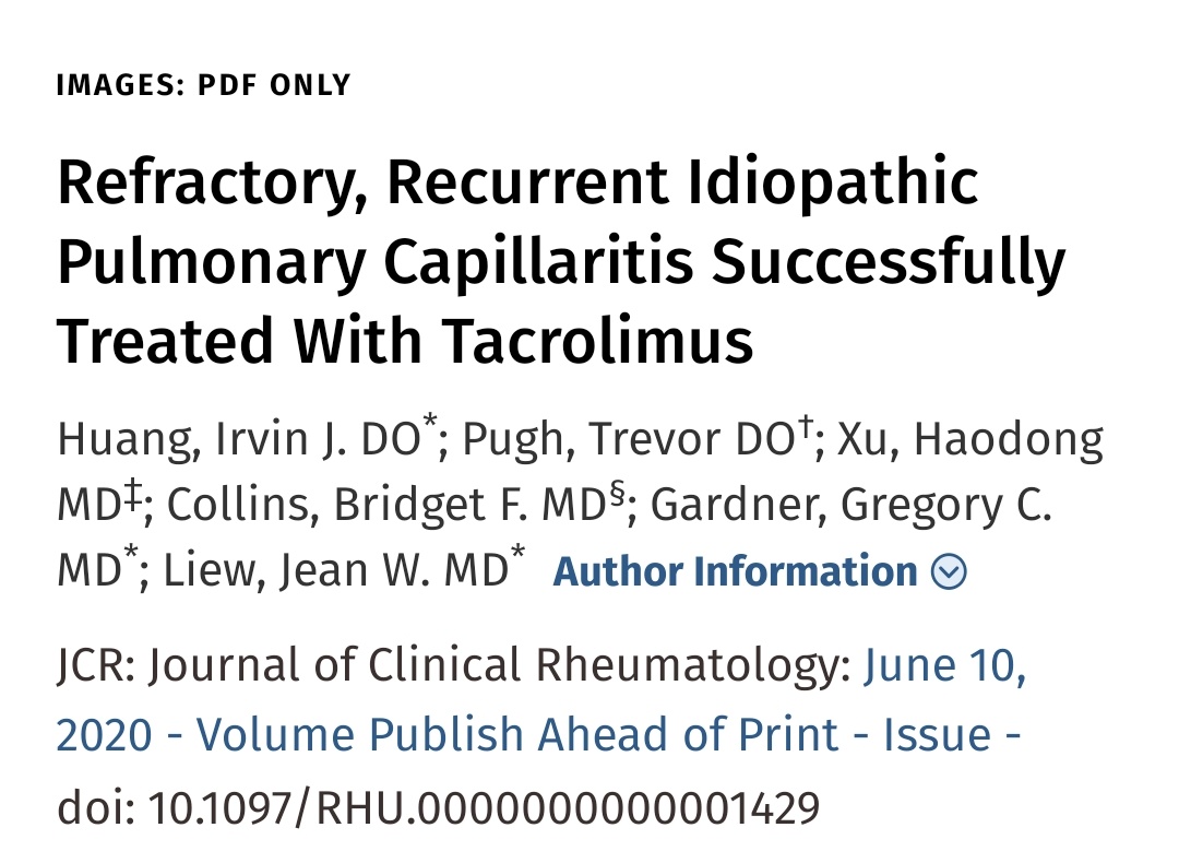 Miriamcolleran2's tweet image. #pulmonarycapillaritis
#pallipulm