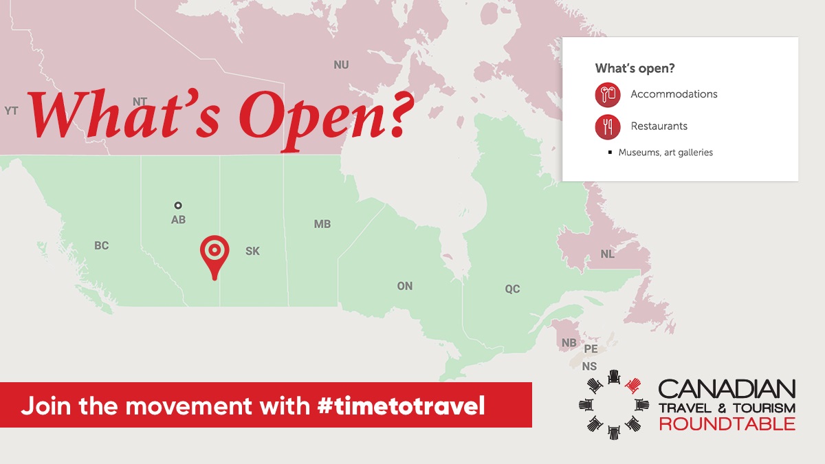 Tired of sitting at home? Take a look at <a href="/timetotravelca/">Canadian Travel & Tourism Roundtable</a>’s Interactive Map to see what businesses and facilities are open in each province. It’s #timetotravel, let’s plan confidently.  https://time-to-
ow.ly/XmIm50AhAcP