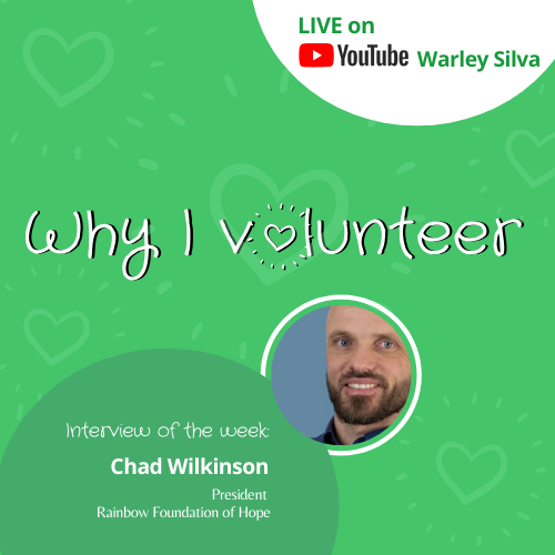 One of our social media coordinators, Warley Silva, has recently begun a series of weekly interviews called Why I Volunteer on his YouTube Channel. On July 2nd, Warley's guest will be RFOH's President, Chad Wilkinson. 
 
More details coming soon!
#RFOH #WhyIvolunteer #YouTubeLIVE