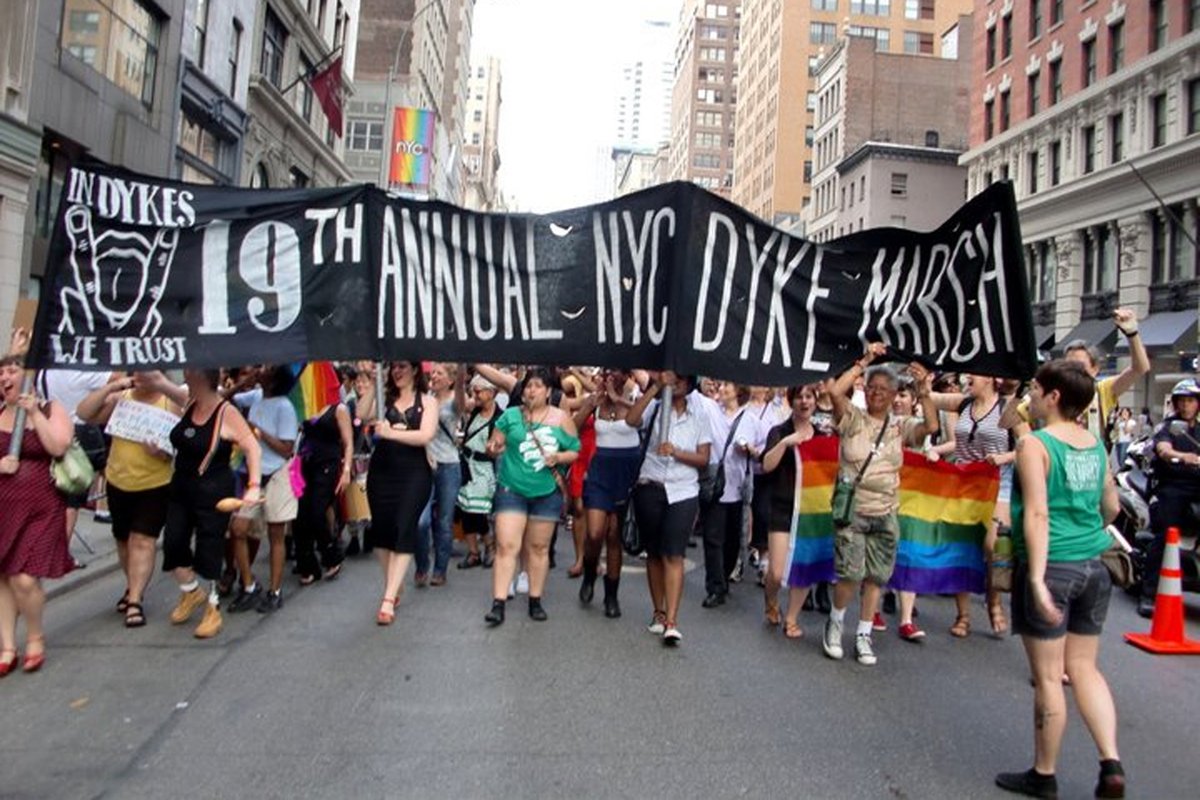 NYC Dyke March, I feel my body being pulled to Bryant Park to lineup--&...