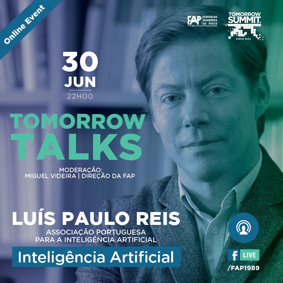 brunommferreira's tweet image. O terceiro &quot;Tomorrow Talks&quot; contará com a presença do Prof. Luís Paulo Reis para discutir um dos desafios tecnológicos para a próxima década: Inteligência Artificial.

#tomorrowtalks #tomorrowsummit #inteligênciaartificial #humano #máquina #planeta
