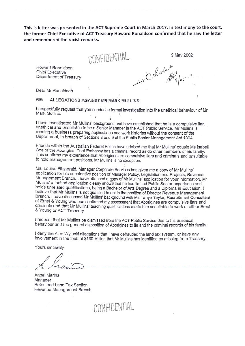 56. Exec Director Glen Gaskill handed over the original Marina of 9 May 2002 & other documents to the AFP advising Mullins in writing in early 2004. The 9 May 2002 letter is one of several docs to have disappeared for which there is independent evidence that they existed.
