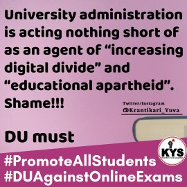 Anjeeta16070557's tweet photo. #WaahDUWaah
#ScrapOBE
#DUAgainstOnlineExams
OBE तुरन्त रद्द करो!
छात्रों के साथ मजाक करना बंद करो! https://t.co/SDxl9JH5Ft