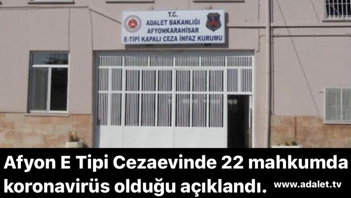 Afyonkarahisar Cumhuriyet Başsavcılığı'ndan yapılan yazılı açıklamada Mahkeme'ye duruşmaya giden bir mahkum ile temasta bulunan 22 mahkum da koronavirüs görüldüğü açıklandı.