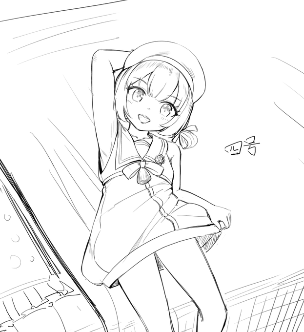 第4号海防艦ちゃんのらくがき。
#艦これ 