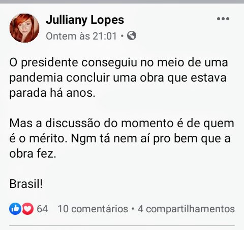 O mais gratificante é o benefício da obra.
#FechadoComBolsonaro