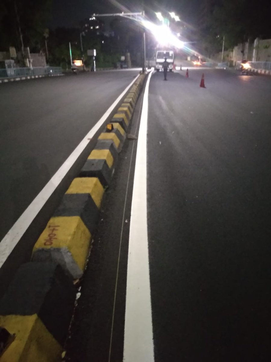 Developmental works taken up by GHMC under Comprehensive Road Maintenance Programme (CRMP) - Newly laid B.T in Road No 10 , Jubilee Hills, &amp; Lane marking in Road No.1, Banjara Hills.