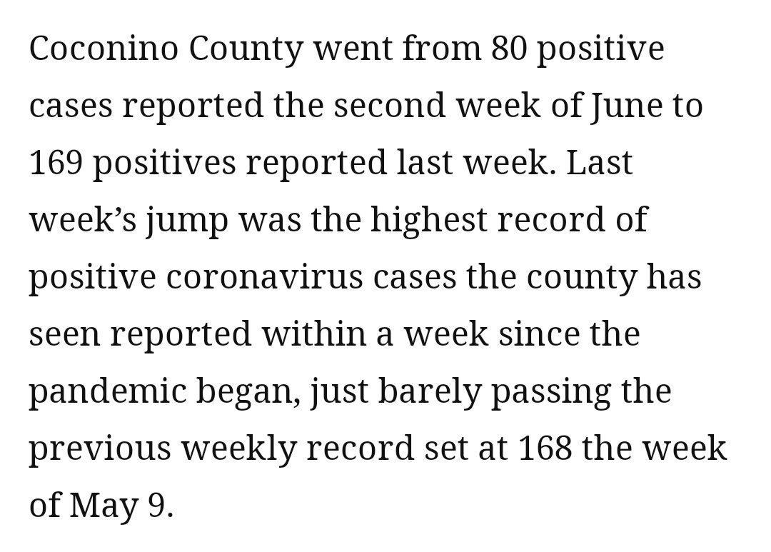 Coconino County Arizona, where you access the south rim of the Grand Canyon, has seen cases more than double in a week.  https://www.google.com/amp/s/azdailysun.com/news/local/coconino-county-covid-19-cases-increase-as-hospital-monitors-capacity/article_bd113ef5-471a-5b1e-9036-59826bfbaa75.amp.html