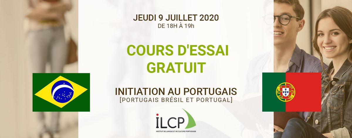 CILCP_Lyon's tweet image. [INITIATION GRATUITE] 🇵🇹✌🇧🇷 à la langue portugaise (du Portugal et du Brésil).
👉 Jeudi 9 juillet 2020 de 18h à 19h à L'ILCP : 51 ter, rue de St Cyr, 69009 Lyon (Vaise)
Réservation : 04.78.93.38.88 | courrier@ilcp.net