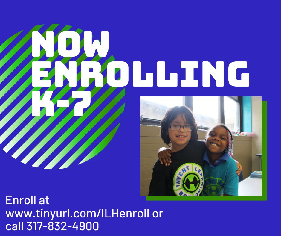 inventlearning's tweet image. Enroll now at tinyurl.com/ILHenroll or call 317-832-4900. #ILH #Invent #learning #southeastindy