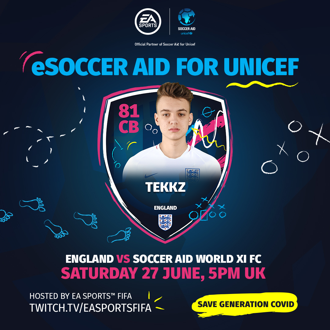 Good luck to @JPickford1 and our #eLions star @Tekkz who are representing England in tonight’s eSoccer Aid! 🎮