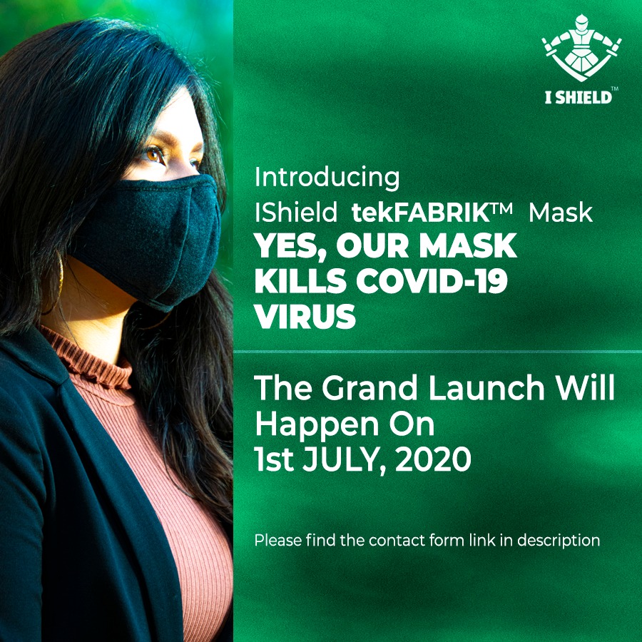 IshieldIndia's tweet photo. Still Confused About Masks? Here's The IShield's TekFabrik Mask That Kills 99.99% Of Covid-19 
@PMOIndia @drharshvardhan @HMOIndia @MaxHealthcare 
#Corona #CoronavirusIndia #COVID19 #facemask #Masks #Ishield #TekFabrik https://t.co/K75GGFT3D3
