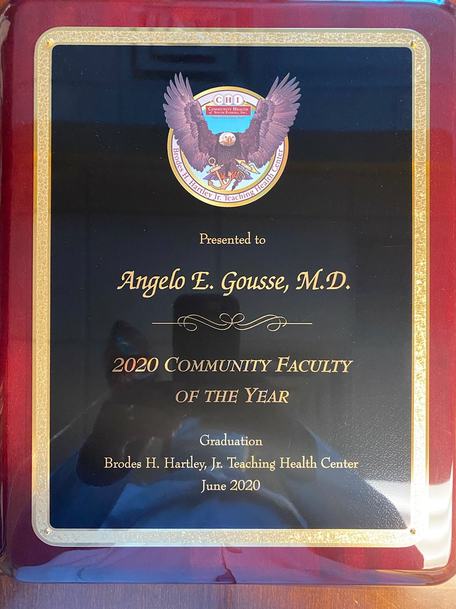 Honored to have received the Brodes H Hartley, Jr Faculty of the Year 2020 Award.