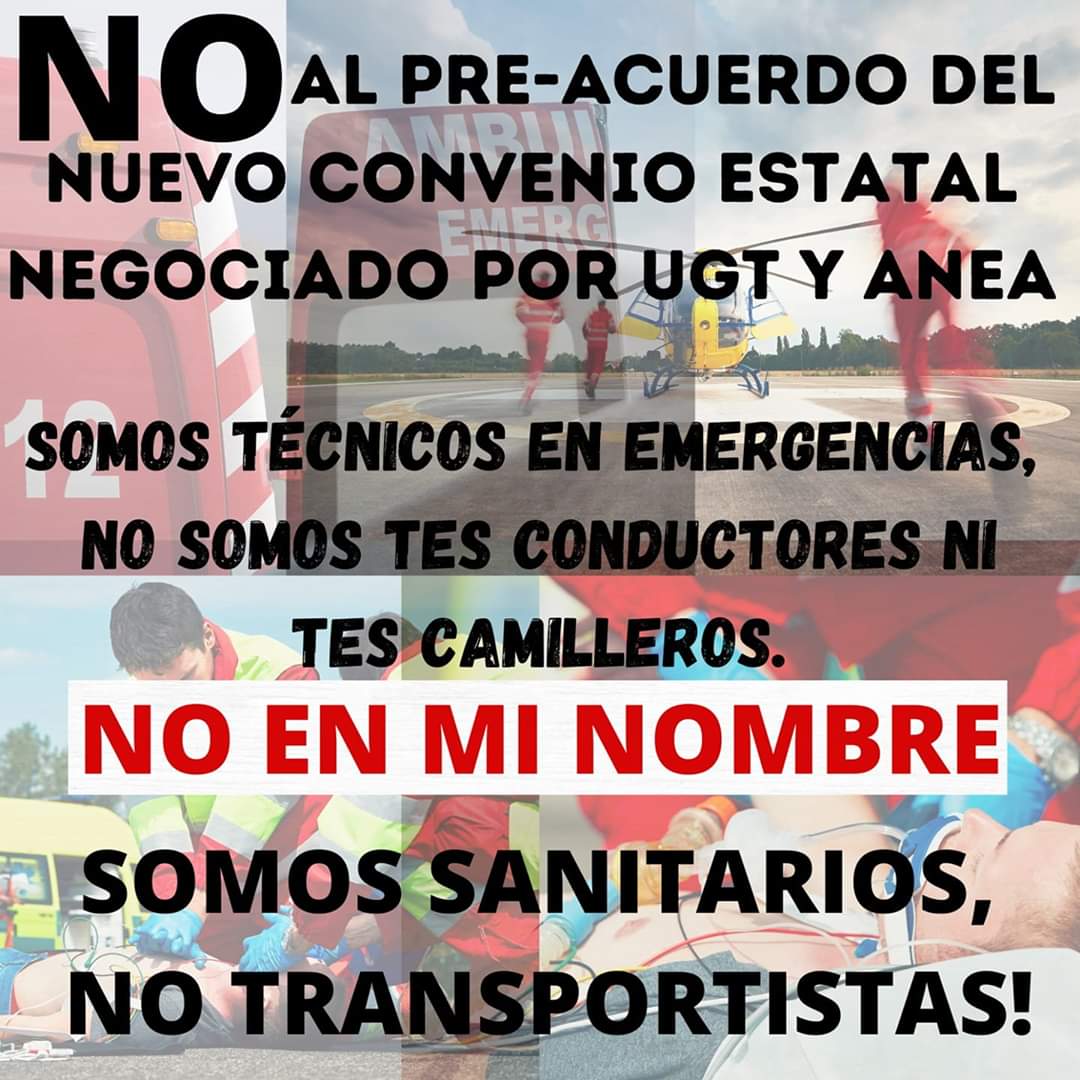 CGT_TES's tweet photo. Somos sanitarios. No transportistas. No en nuestro nombre. Salud y fuerza!!!!!! https://t.co/JpvkOcCMSS