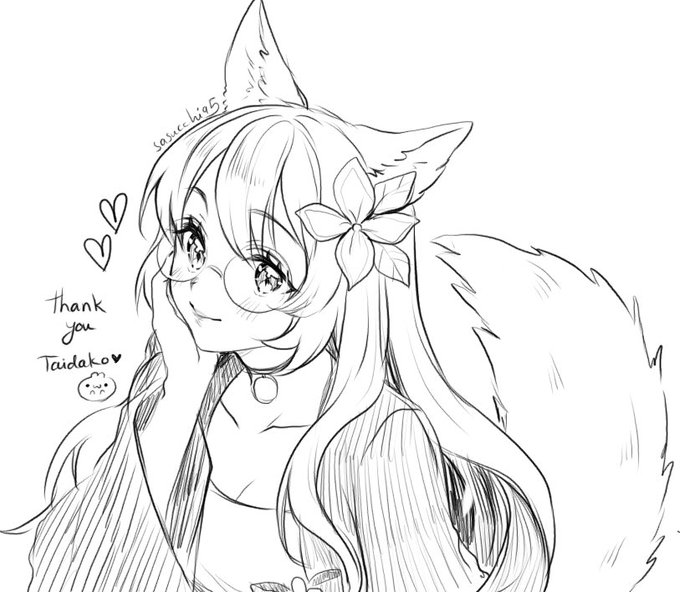 A gift i drew for @Taidako :") 
Might color it later! 
