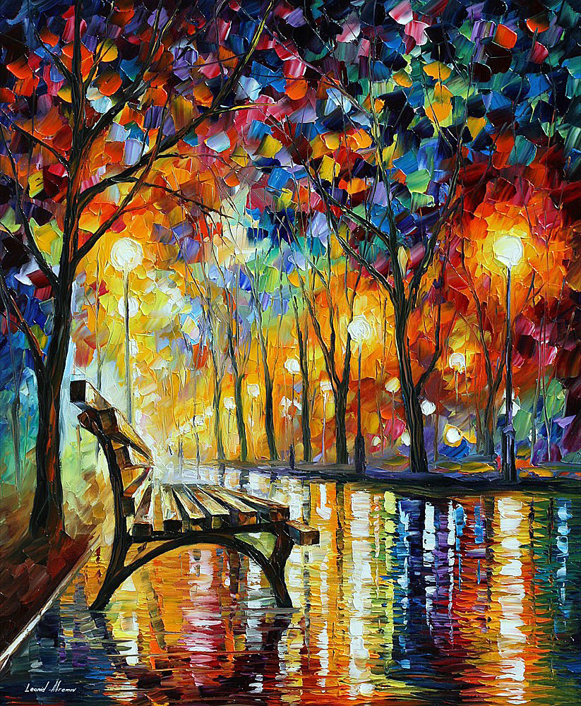 THE LONELINESS OF AUTUMN OLD VERSION — PALETTE KNIFE Oil Painting On Canvas By Leonid Afremov afremov.com/the-loneliness…