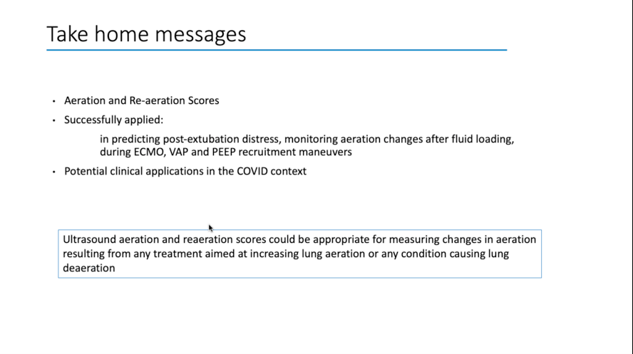 Take home messages:Lots of potential of Lung ultrasound scoring, but limited data #covid19pocus