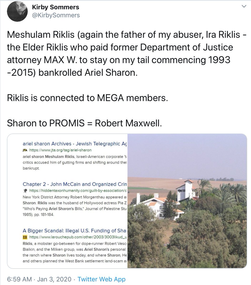 From “legendary financier Meshulam Riklis” in 2003 to hiring former DOJ attorney “stay on her tail” from 1993-2015. Will the real Kirby Sommers please stand up?  https://twitter.com/nine11inreverse/status/1275066878323392521?s=21  https://twitter.com/nine11inreverse/status/1275066878323392521