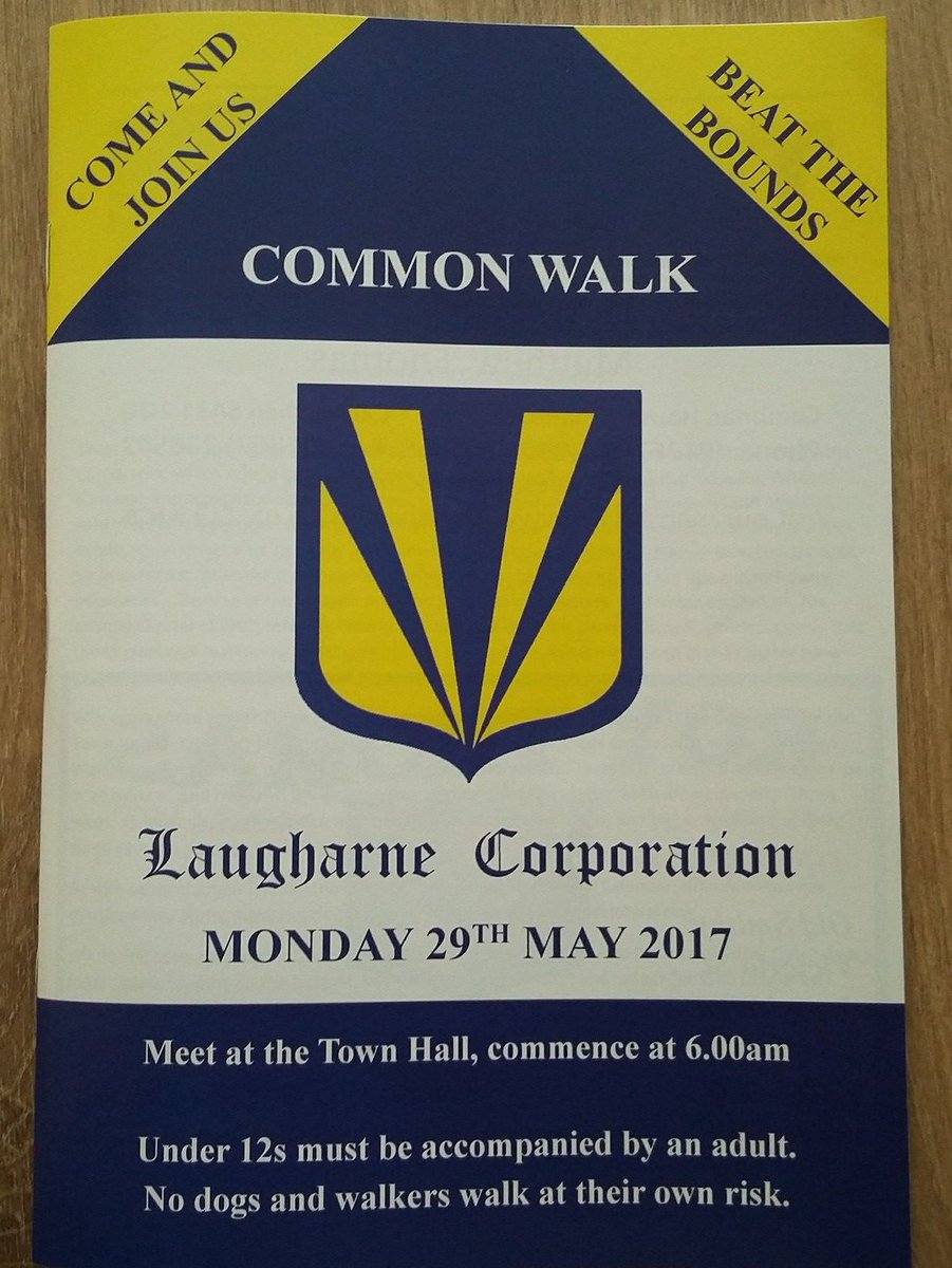 The Laugharne Corporation dates back to 1290, and is administered by a 'Portreeve' and his court of 'Aldermen' and 'Burgesses'. The corporation deals with civil suits and land disputes, and has a range of traditions, including "The Beating of the Bounds" (or "The Common Walk")