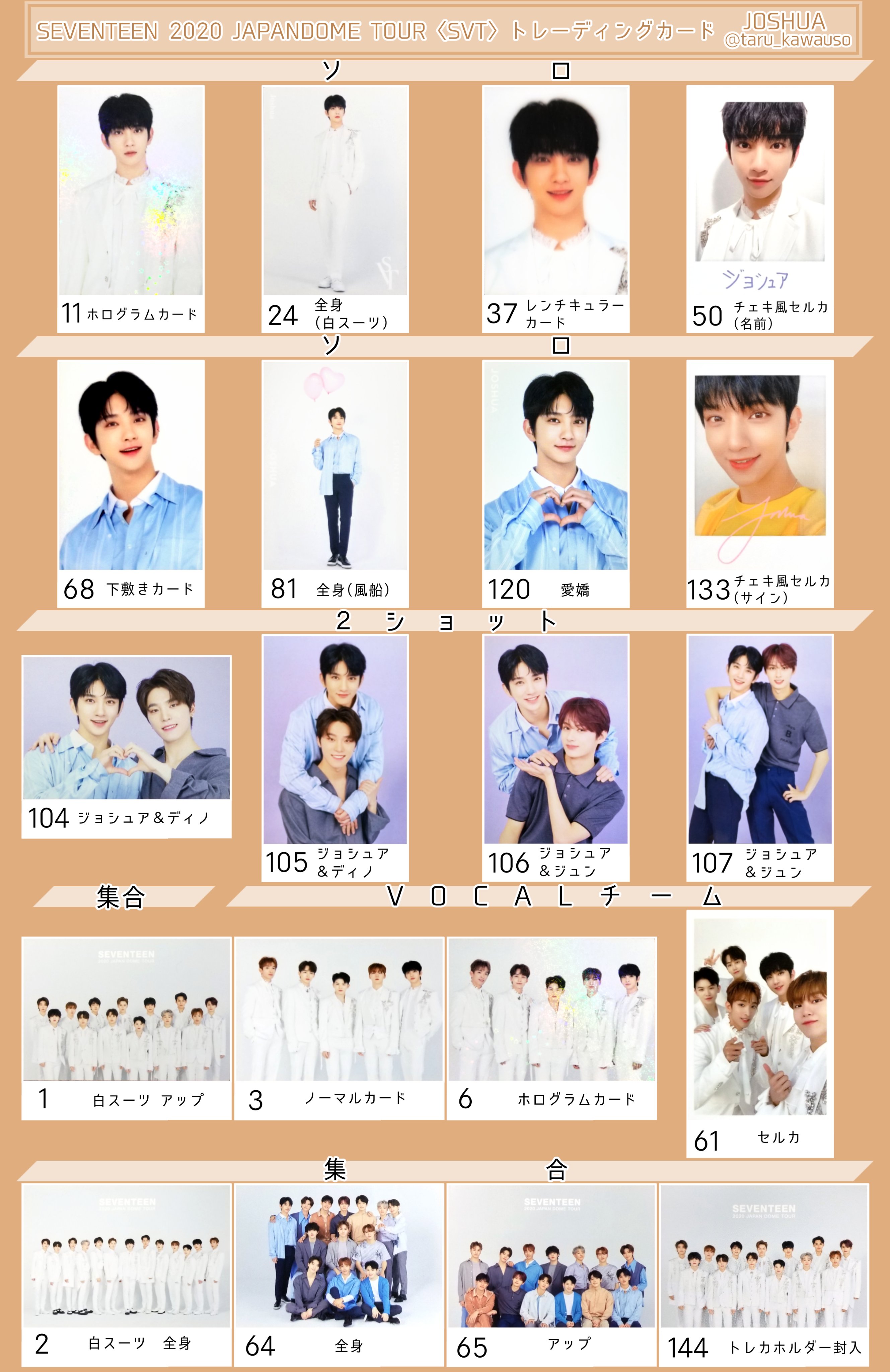 SEVENTEEN 2020 JAPAN DOMETOUR トレカ　コンプリート