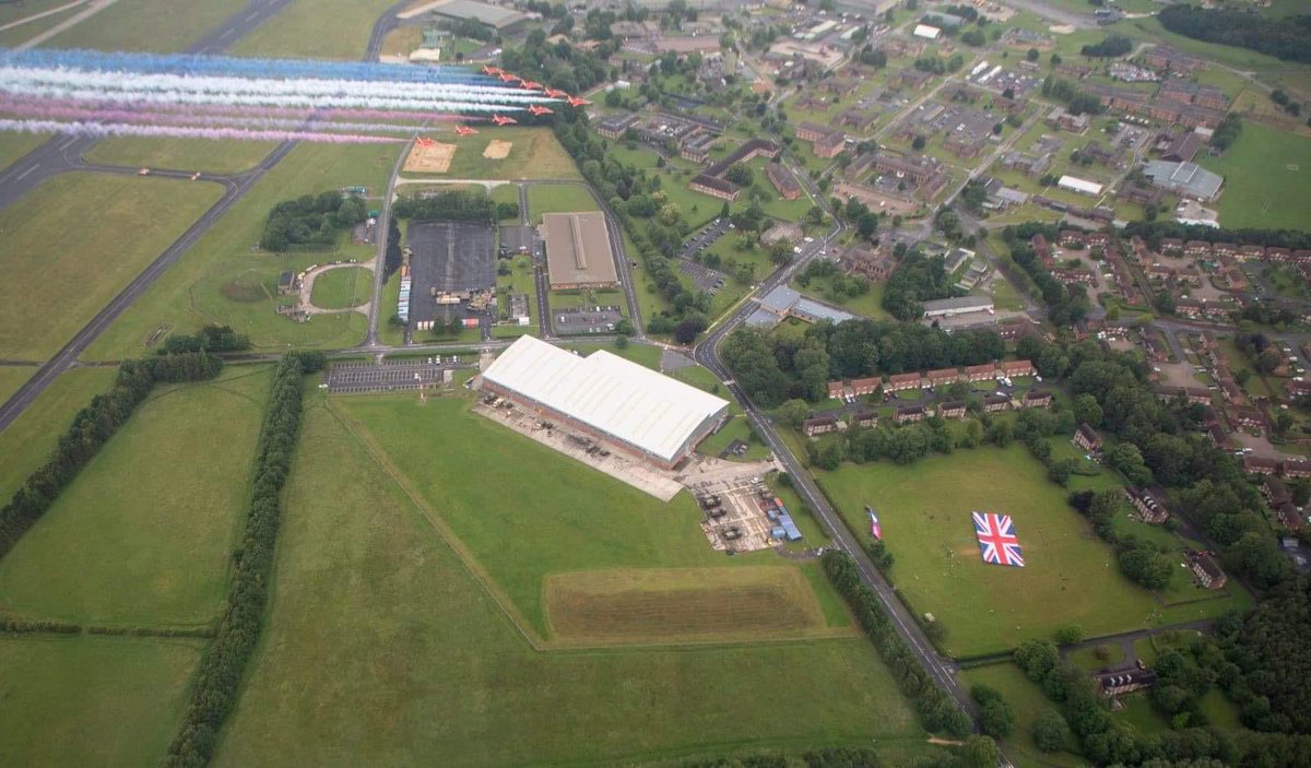 Looks amazing from land and in the air <a href="/rafredarrows/">Red Arrows</a>