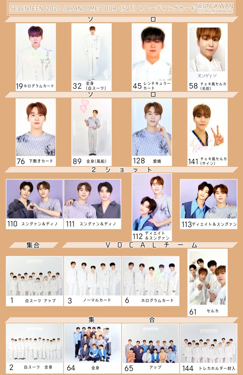 SEVENTEEN 2020 JAPAN DOMETOUR トレカ　コンプリート