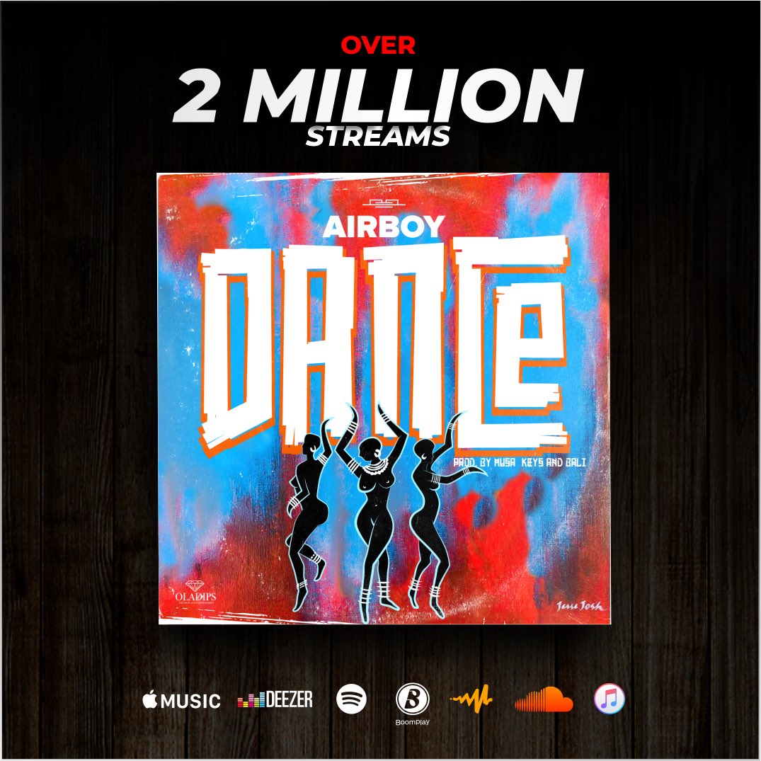 AirboyRado1's tweet photo. โDANCEโ Over 2 Million streams on all platforms!๐ฅ๐ฅ๐ฅ .
_____
Thanks to everyone streaming, love always.๐ .
_____
#MakeWeDance ๐ฆ
https://t.co/I2tSAn1hMW