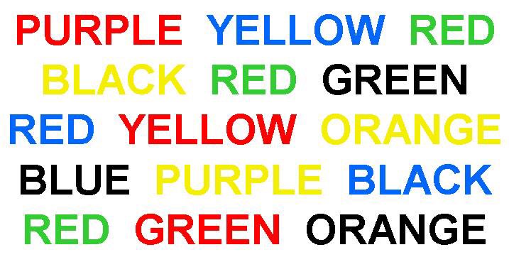 hcmariwala's tweet photo. Try saying aloud the colour you see and not the word you read. https://t.co/oaM36VPVSo