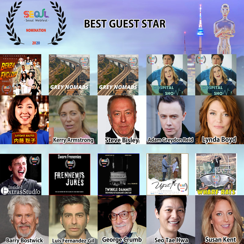 FOUR nominations @SeoulWebfest for WHARF RATS

Best Supporting Actress <a href="/anniembriggs/">Annie Briggs</a>
Best Supporting Actor @TorrensJonathan
Best Guest Star - Susan Kent

And BEST COMEDY SERIES

Stay tuned for the fest 
<a href="/Telefilm_Canada/">Telefilm Canada</a> <a href="/theIPF/">IPF</a> <a href="/BellFund/">Bell Fund</a>