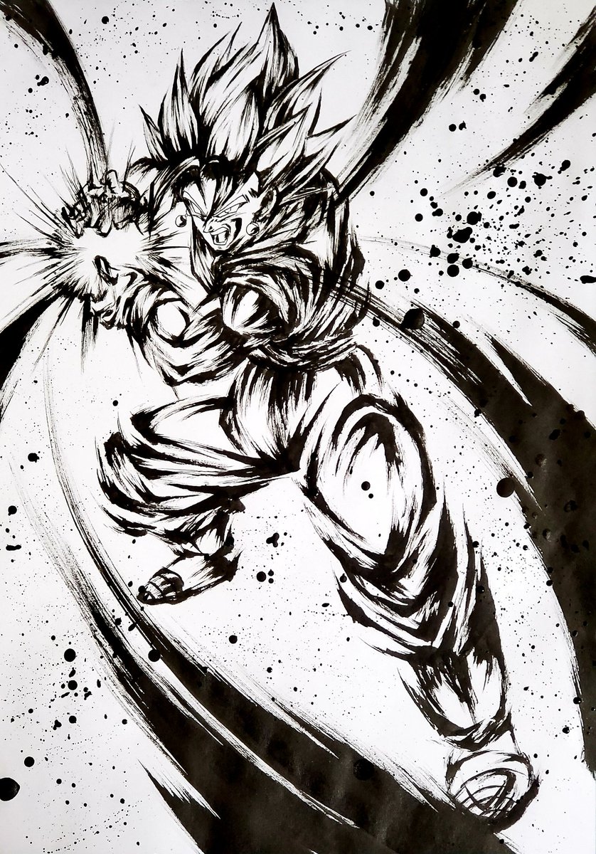 ドラゴンボール 墨絵 ゴジータ ドラゴンボール レジェンズ 模写 墨絵 イラスト こバya4の漫画