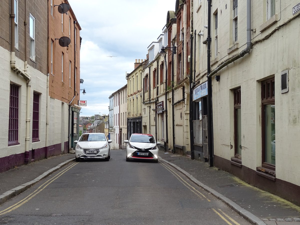 All of these streets (Academy St, Queen St, English St, Assembly St) are already no parking/restricted, so it would be no loss of parking to cone off wider footways to allow more space for pedestrians. We hope this is already on  @dgcouncil's radar.
