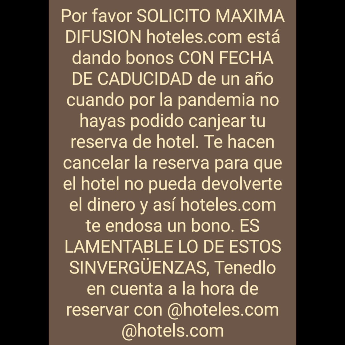 BeerSearcherApp's tweet image. Es lamentable que @hoteles.com se aproveche de la situación del COVID para ESTAFAR a sus usuarios