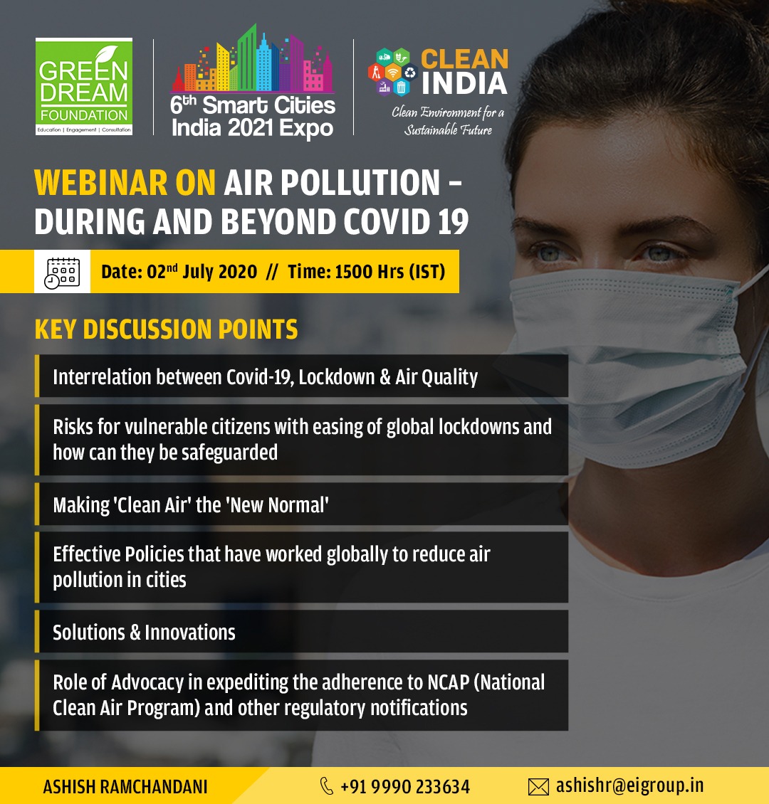 smartcitiesind's tweet photo. Don’t miss out on the chance to attend the #Webinar on #AirPollution: During and Beyond #COVID-19’ as the experts of the industry will share their valued insights on the same.

Register here - https://t.co/aEHpZZqRnD

#SmartCitiesIndia #SCI2020 #CleanIndia #SwachhBharatAbhiyan https://t.co/jKmbc7T4U0