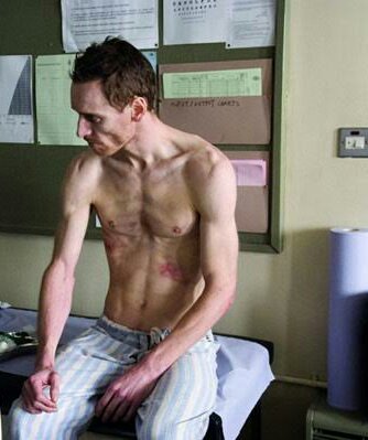 12. Michael Fassbender - HungerFassbender lost 42 pounds to play Bobby Sand, an Irish prisoner who led the Republican army hunger strike in 1981. #SpinnMovieSpot