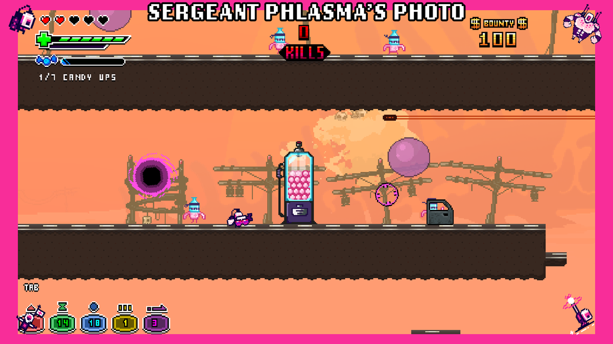 bluebirbstudio's tweet photo. [Sergeant Phlasma’s photo] 📸
Hmmm candy!

🎮 https://t.co/vUDFaFCYYu
#indiedev #indies #indiegames #games #gaming #pixelart #SSS #screenshotSaturday https://t.co/nx0GYSy4cC