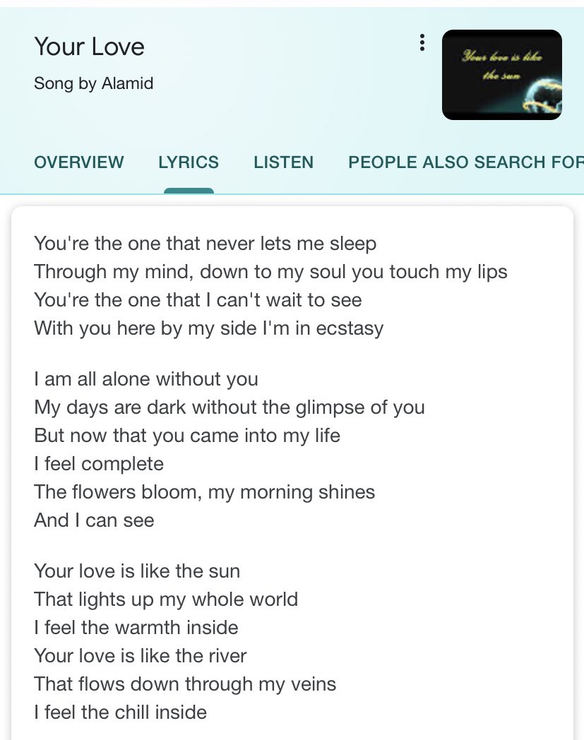 Alamid – Your Love Lyrics