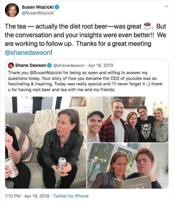 Again, he's friends with YouTube's CEO, who personally meets with him to help him grow his audience to reach more children.