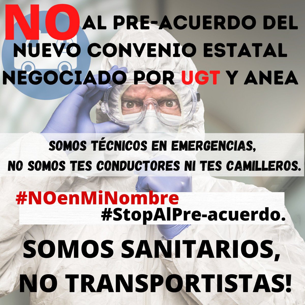 Un médico es médico en la pública y en la privada.

Un #TES es #TES en la pública y camillero/conductor/ayudante en la privada. 

A mi NO me representan.