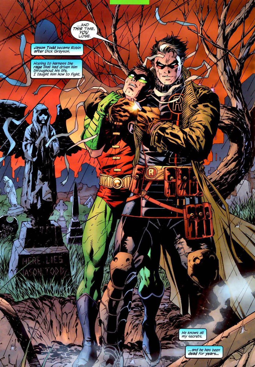 Like for me this is the coolest thing with Jason Todd I’ve ever seen. Batman’s greatest failure back for revenge. He knows everything Batman knows. He can do anything Batman can do. And more; because he can kill. To quote Rorschach, “Cannot imagine more dangerous opponent.”