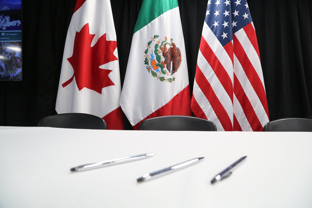 CECweb's tweet photo. “Addressing environmental issues requires solutions that transcend our national borders.”

Read this year’s full Ministerial Statement here: https://t.co/lKtaaczirp #CEC27 #CUSMA #USMCA #TMEC https://t.co/JeA4iKCul6