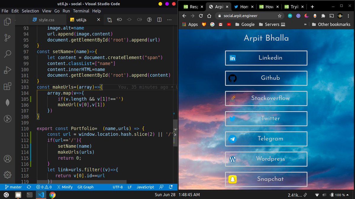 arpitbhalla_'s tweet image. Day 1: Brief Social Media Page with Parcel.js and hosted with Surge
#10daysofcoding #day1 #10daysofJavascript
