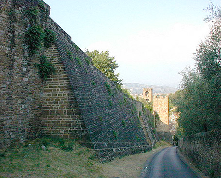 Between Gate of San Miniato & Fortress of Belvedere. You can see Gate of San Niccolo in the background.